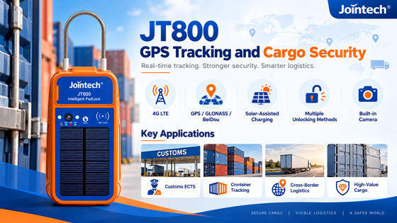 Khóa điện tử GPS JT800 4G để theo dõi container và bảo mật hàng hóa